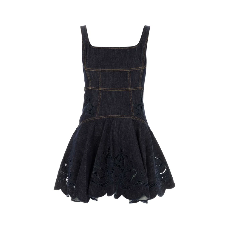 Self-Portrait Denim Mini Dress Blue Abiti - Women