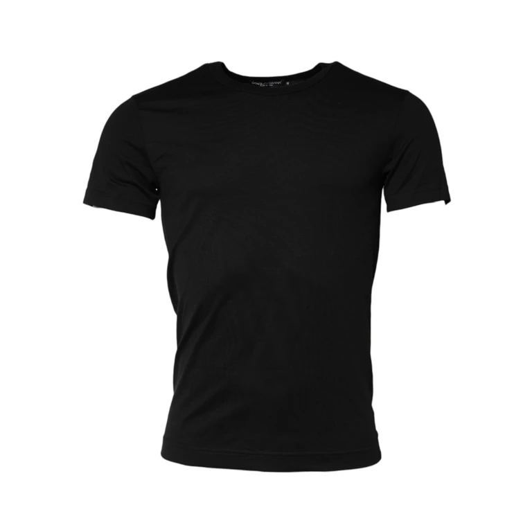 Dolce & Gabbana Black Cotton Crewneck Short Sleeves T-Shirt - Men