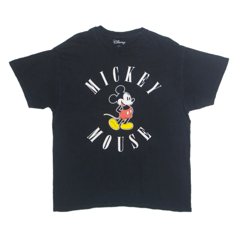 DISNEY Mickey Mouse Mens T-Shirt Black USA L