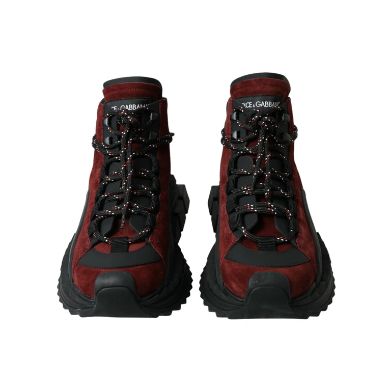 Dolce & Gabbana Burgundy Super King High Top Men Sneakers Shoes Leather - Men