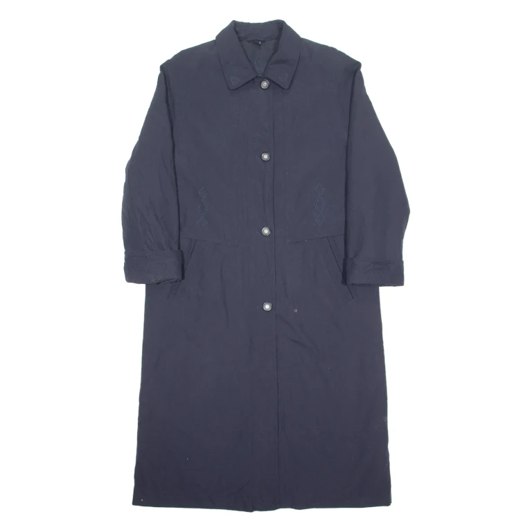 MICRO SETA Womens Trench Coat Blue UK 10