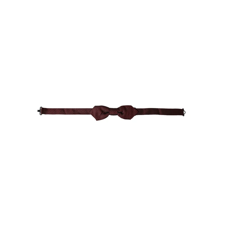 Dolce & Gabbana Red Silk Fantasy Adjustable Neck Men Bow Tie - Men