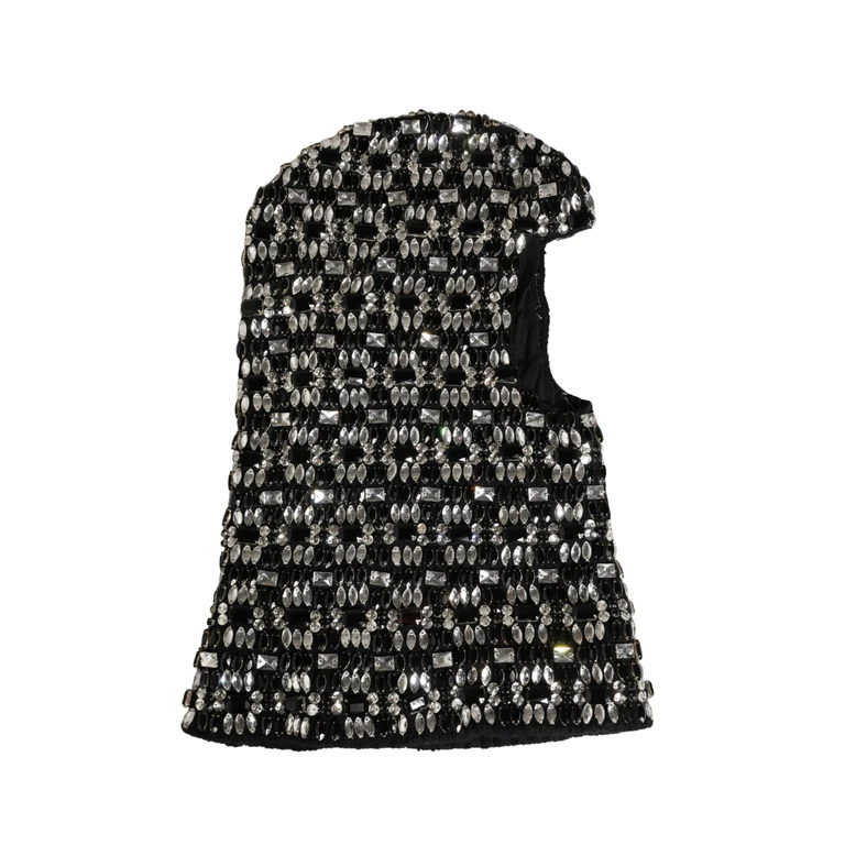 Dolce & Gabbana Black Wool Crystal Embellished Balaclava Hat - Women