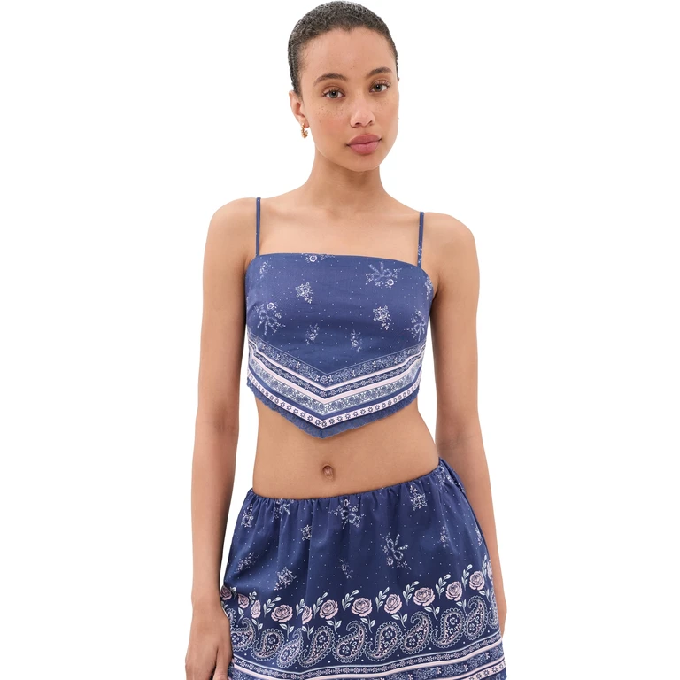 LoveShackFancy Mollie Top MIDNIGHT HARBOR XXS