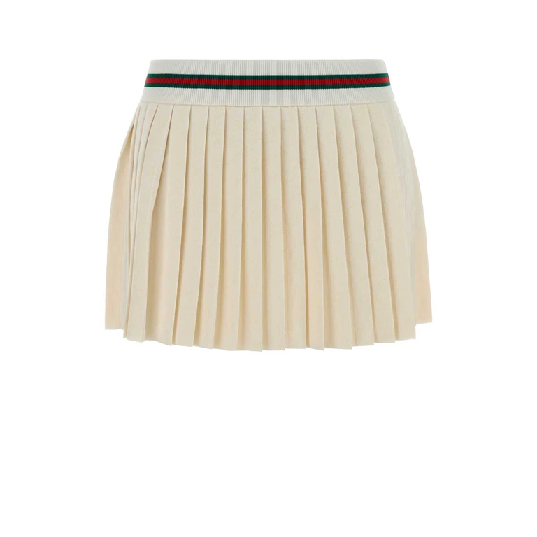 Gucci Ivory Gg Jersey Mini Skirt Whitemc Gonne - Women