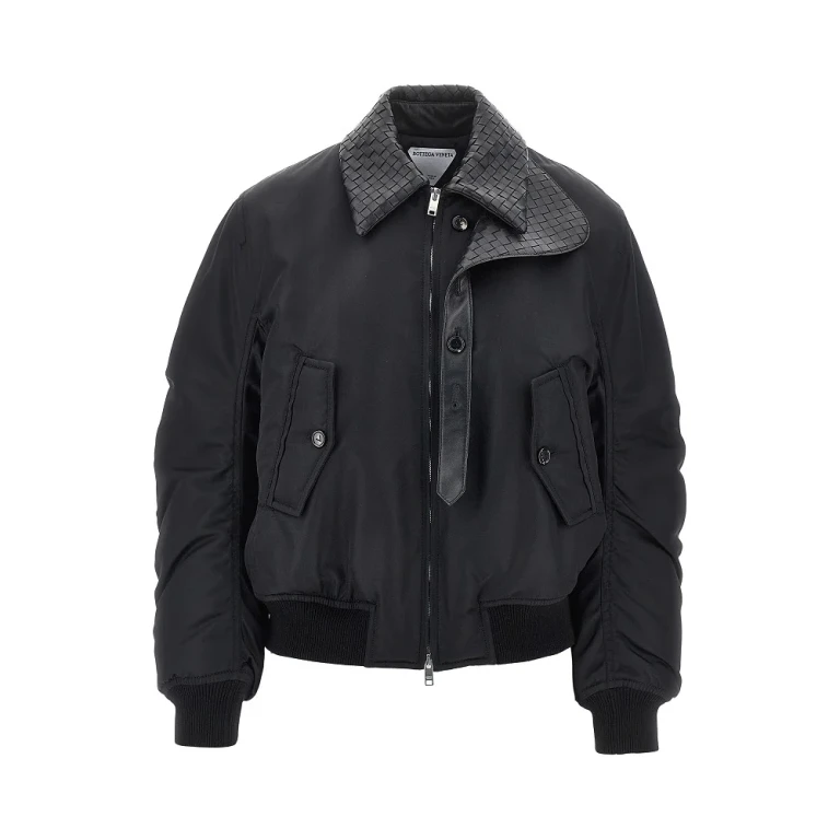 BOTTEGA VENETA Nylon bomber jacket with Intrecciato motif Woman 38