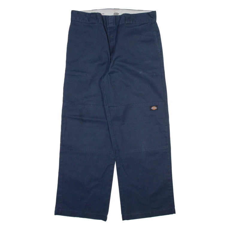 DICKIES Mens Trousers Blue Loose Straight W34 L30