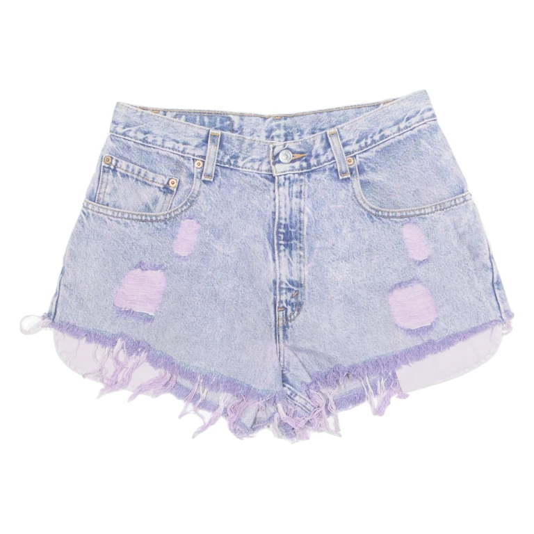 LEVI'S Cut Off Distressed 560 Womens Denim Shorts Blue M W32