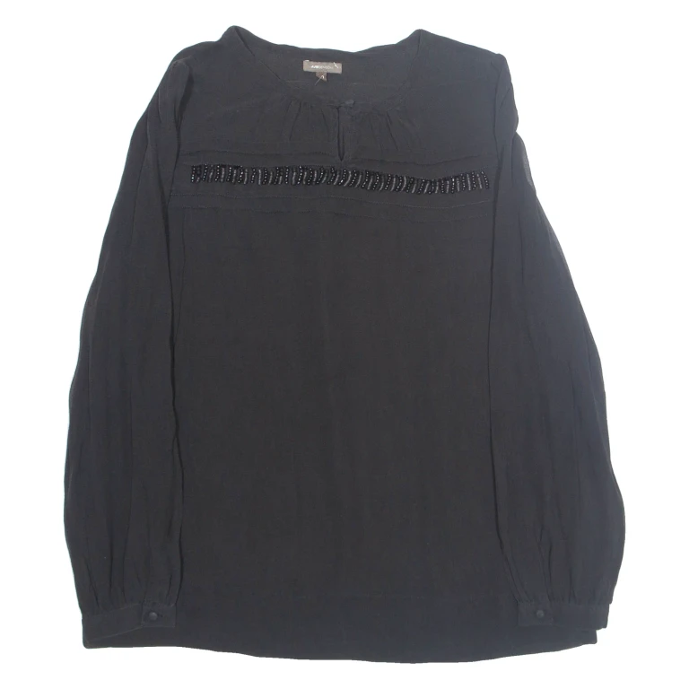 Womens Top Black Long Sleeve M