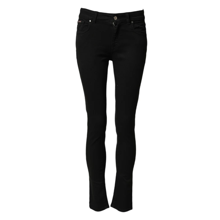 Dolce & Gabbana Black Cotton Skinny Mid Waist Denim Jeans Co+02 Clothing - Women