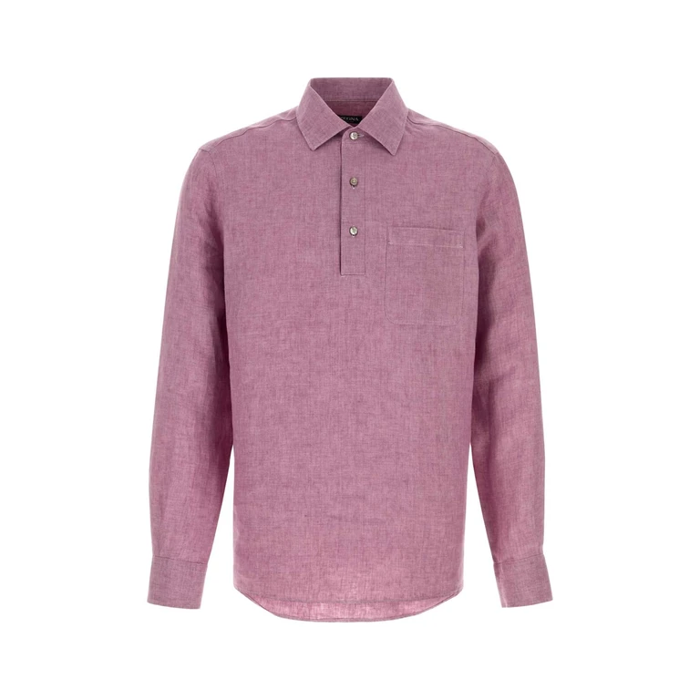 Zegna Tyrian Purple Linen Shirt R06g Exterior: Camicie - Men
