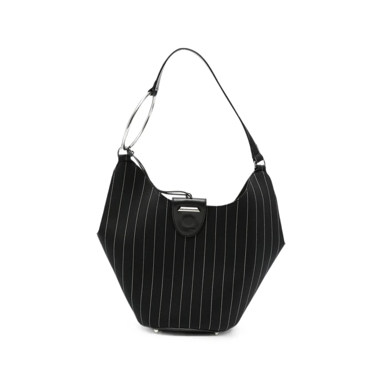 Ring-detail Leather Shoulder Bag