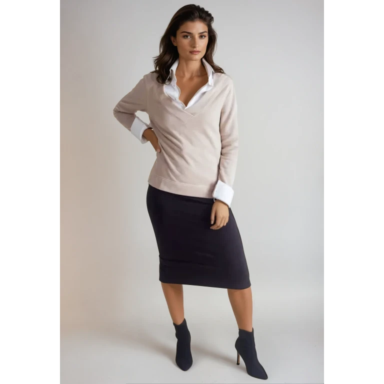 Power Vee 'Sweater' Sweatshirt - Camel