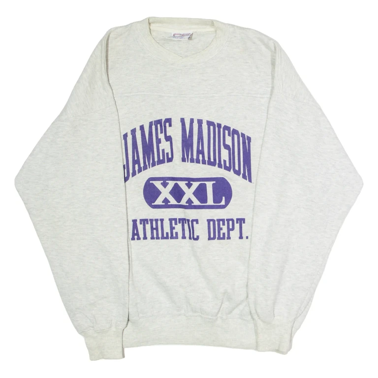 CRABLE SPORTSWEAR James Madison Athletic Dept. Mens Sweatshirt Grey 90s USA L