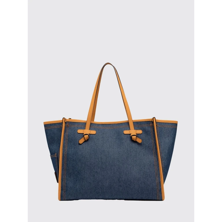 Marcella Denim Shoulder Bag with Leather Handles (BS12420BLRBL14478)