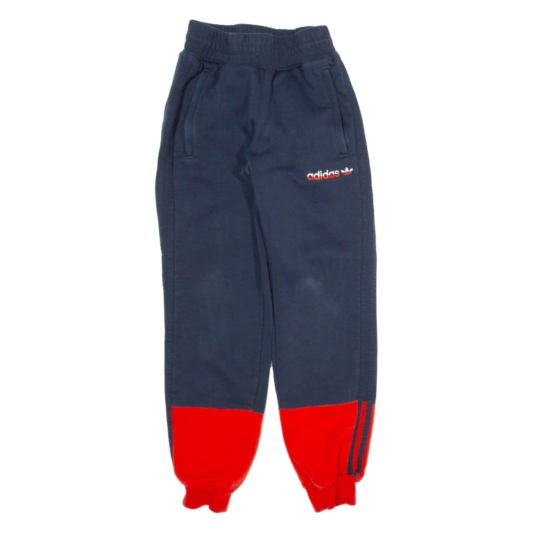 ADIDAS Mens Joggers Blue Tapered XS W26 L28