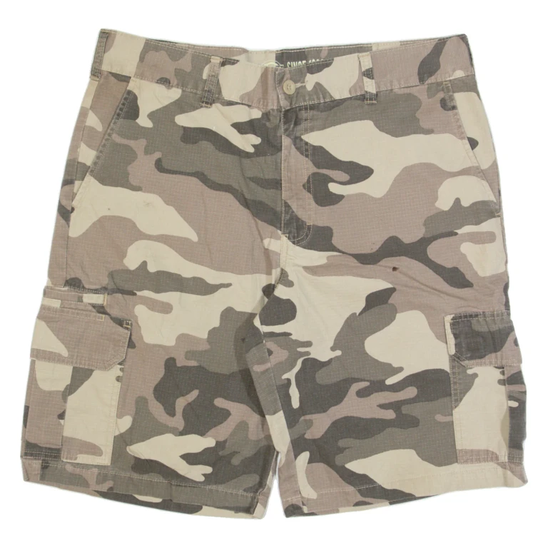 CARHARTT Mens Workwear Shorts Beige Relaxed Camouflage L W36