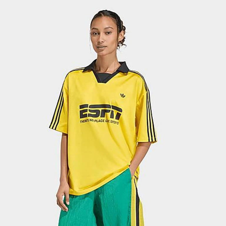 adidas Women's Originals Sponsor Football Jersey in Eqt Yellow Size: XXS