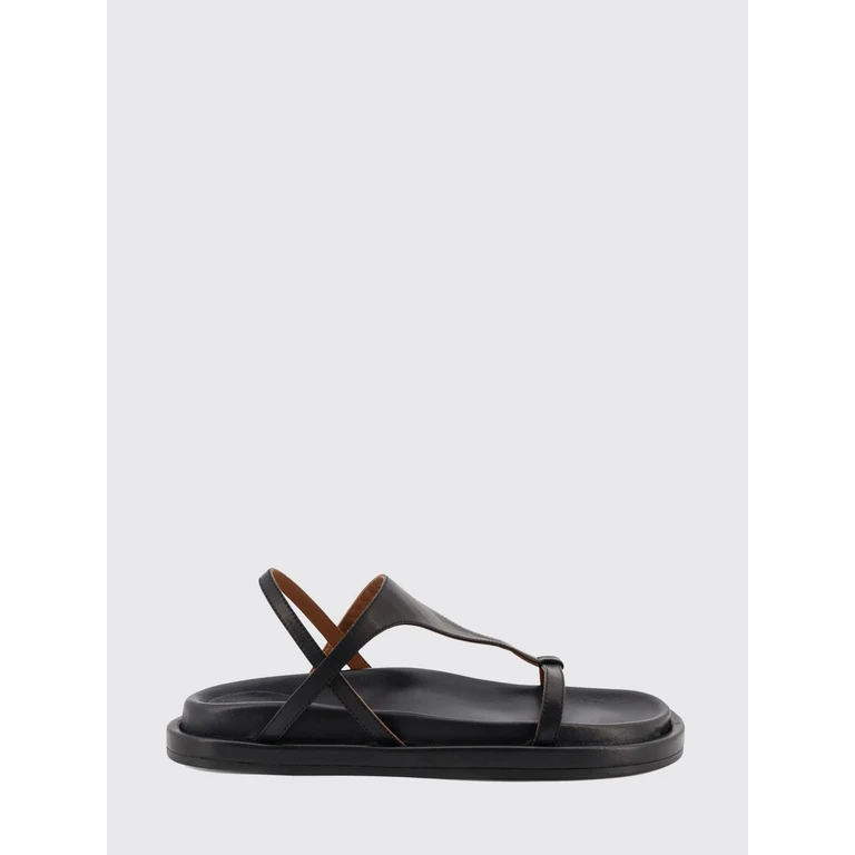 Low-Heeled Leather Slingback Sandals (123383900)