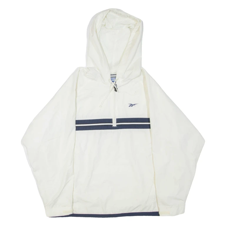 REEBOK Womens Pullover Jacket White Hooded UK 16