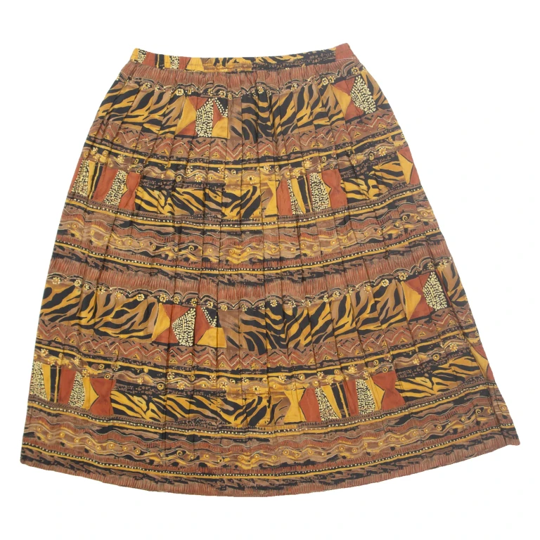 LESLIE FAY Womens Pleated Skirt Brown Midi M