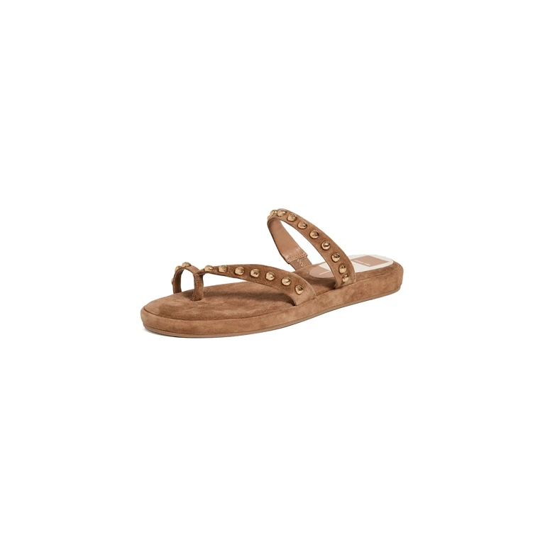 Dolce Vita Amary Stud Sandals Light Brown Suede 5.5