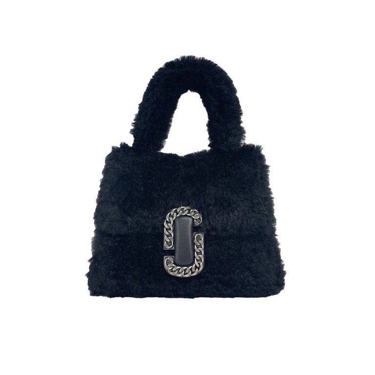 Marc Jacobs The St Mini Top Handle Satchel Crossbody Bag Silver Fur - Women (MA84895587NY)