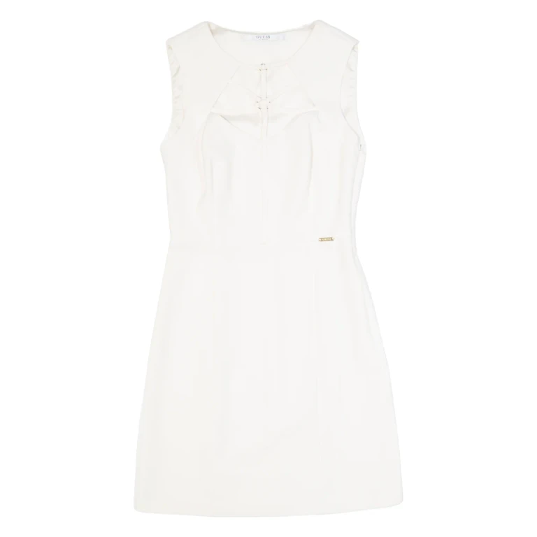 GUESS Womens Pencil Dress Cream Sleeveless Knee Length XS