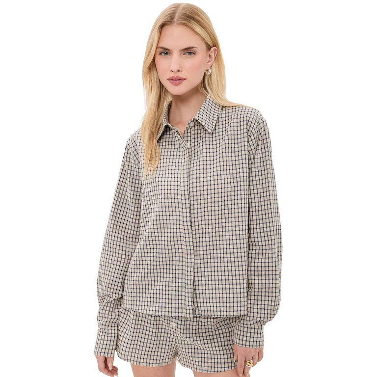 Nirvana Shirt Vintage Beige Plaid XL