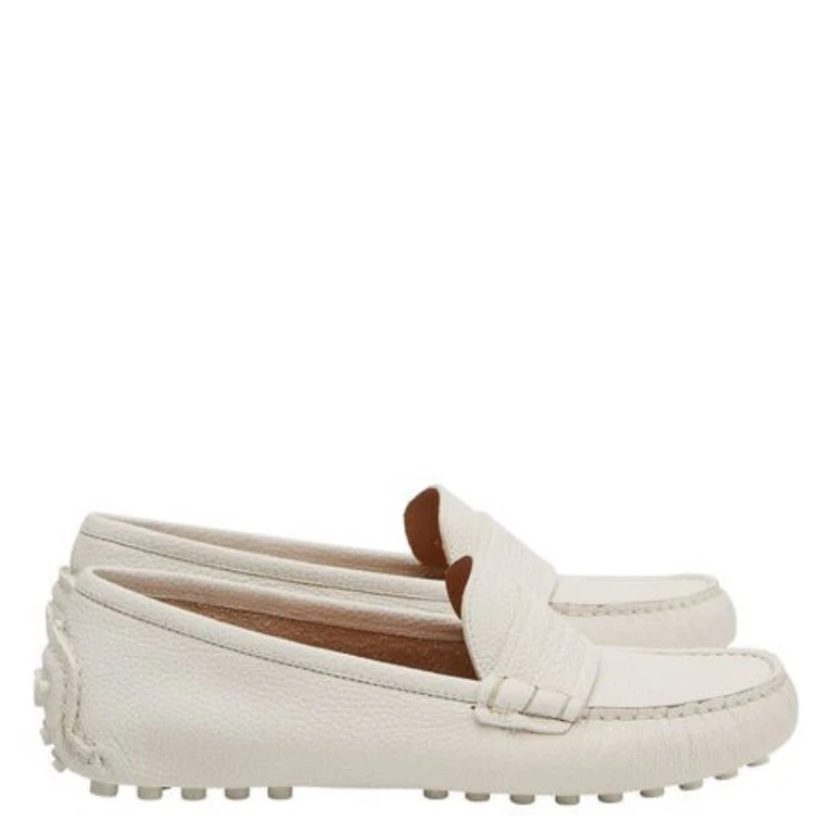Ferragamo Iside Driver Moccasins with Logo, Size 7 C