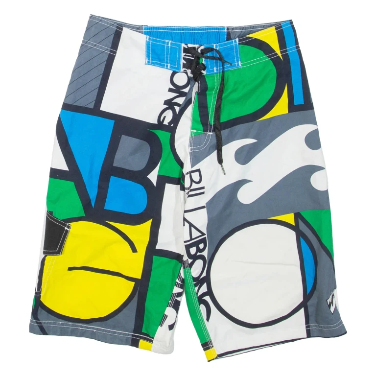 BILLABONG Mesh Lined Mens Swimming Shorts Grey Crazy Pattern M W30