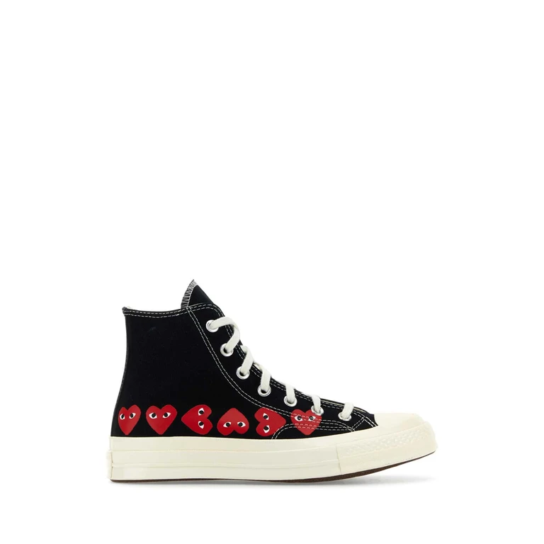 Comme Des Garcons Play Ivory Canvas Comme Des Garã§ons X Converse Sneakers White Cottonsolerubber - Men