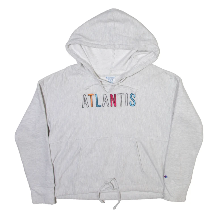 CHAMPION Womens White Hoodie M