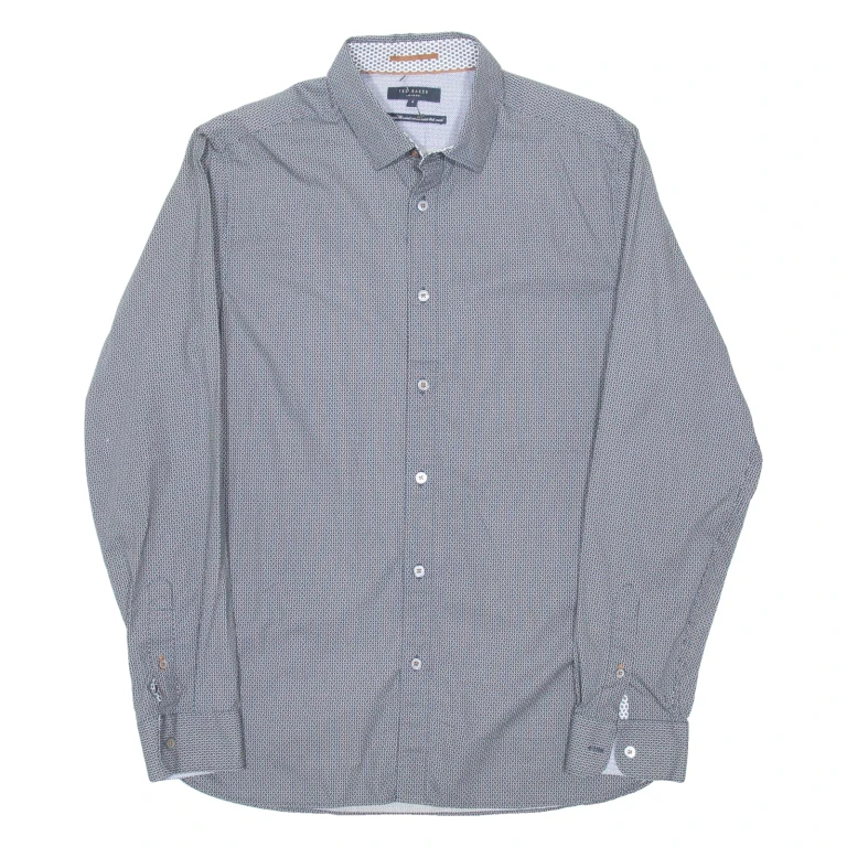 TED BAKER Mens Shirt Black Diamond Long Sleeve M