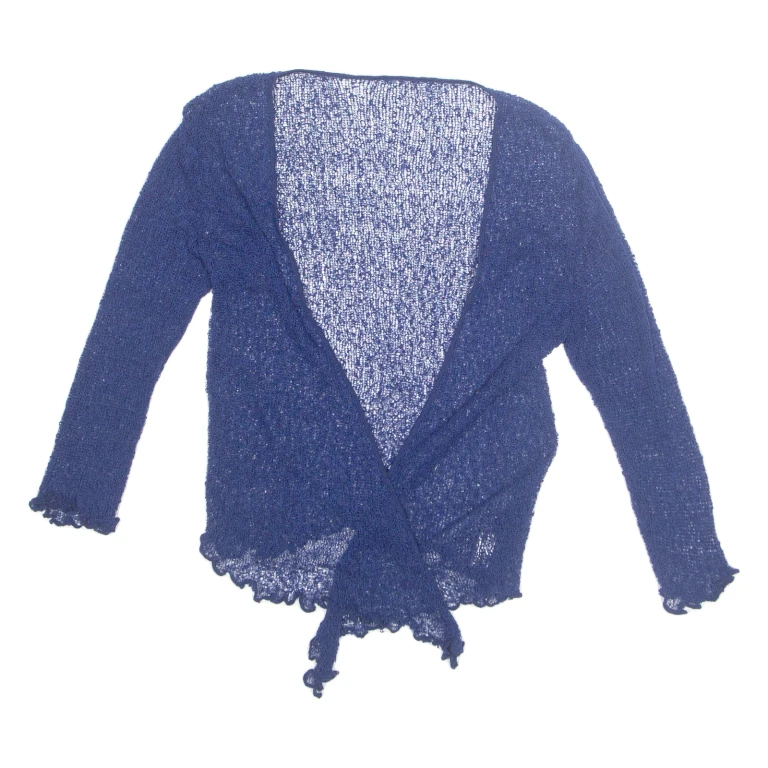 LA BOUM Womens Wrap Top Blue V-Neck 3/4 Sleeve Viscose S