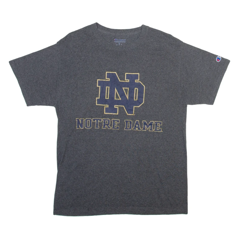 CHAMPION Notre Dame Mens T-Shirt Grey M
