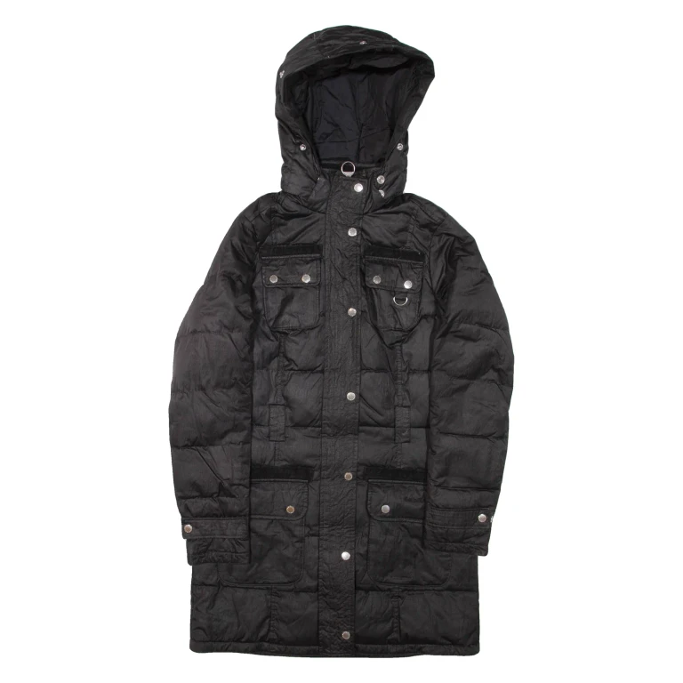 BARBOUR Womens Jacket Black Hooded UK 8