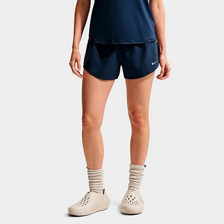 Nike Women's One Dri-FIT Mid-Rise 3" Brief-Lined Shorts in Midnight Navy/White Size: XXS