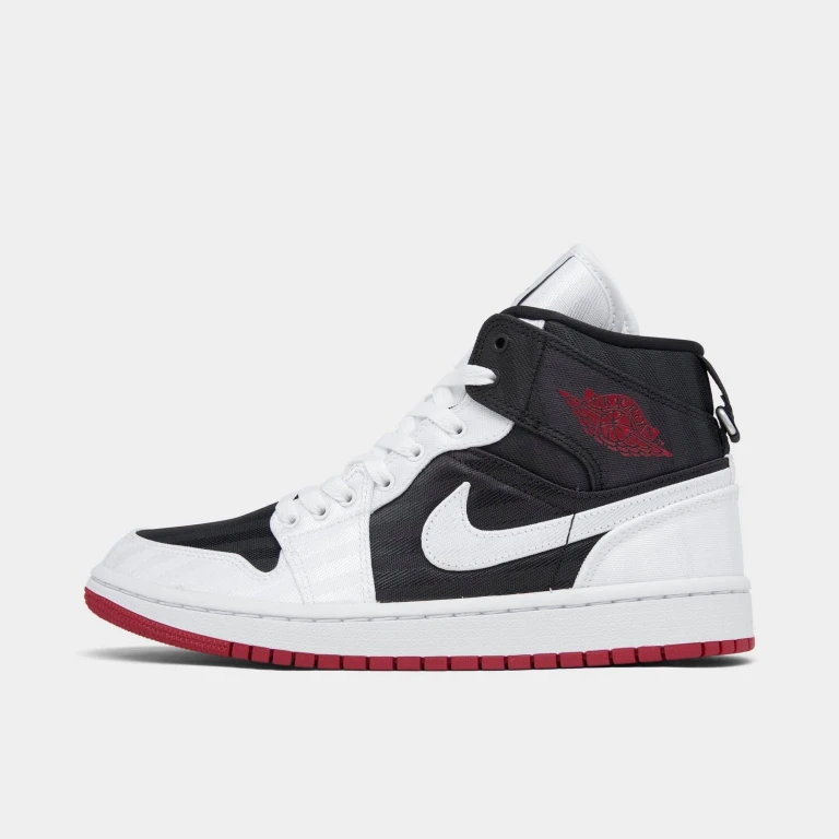 Women's Retro 1 Mid Se Utility 'Canvas White Black Gym Red' Sneakers