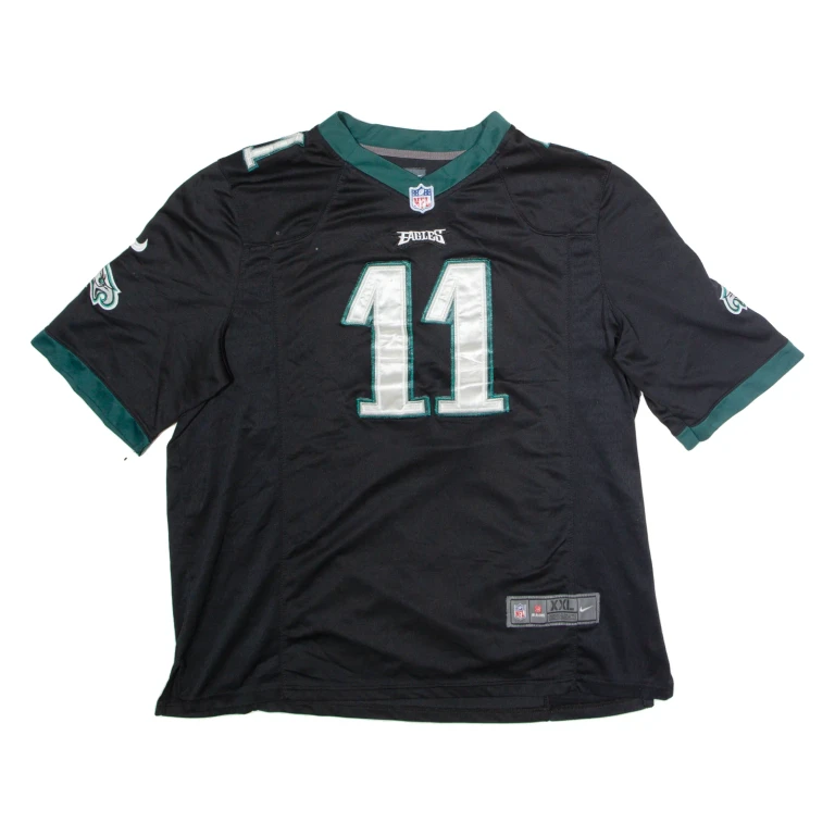 NIKE Philadelphia Eagles Alternate #11 Wentz Mens Jersey Black USA V-Neck 2XL