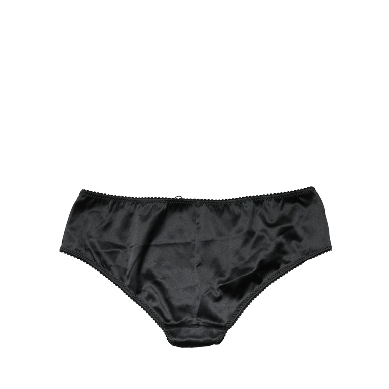 Dolce & Gabbana Black Silk Stretch Mid Waist Brief Panty Underwear Elastane Clothing - Women