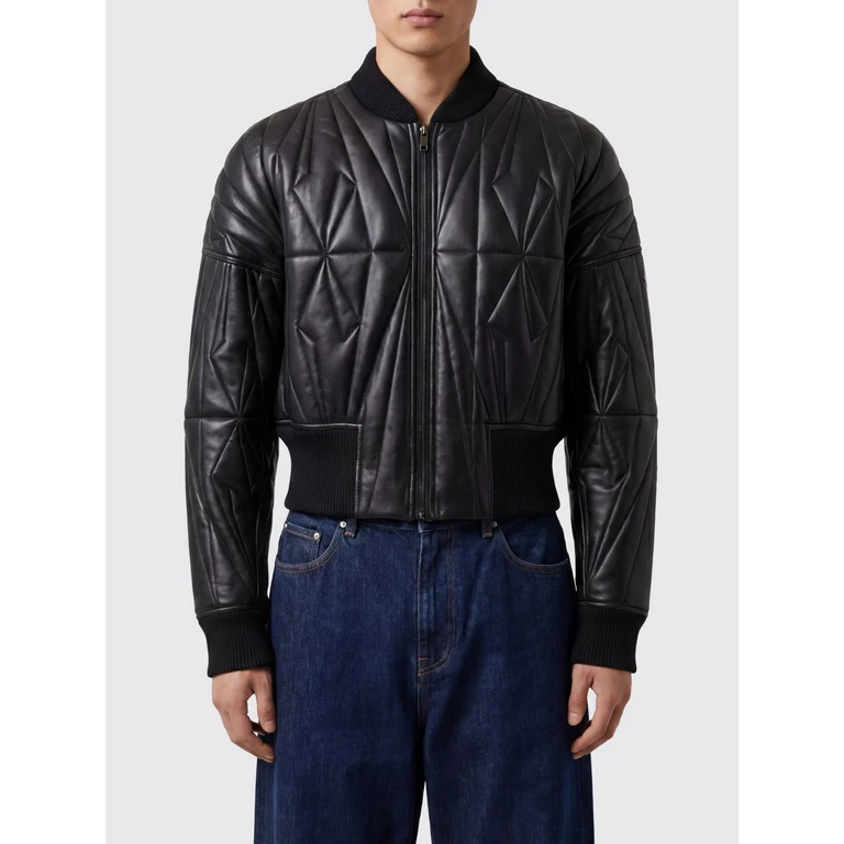 Moncler x Quilted Calfskin Cropped Bomber Jacket (MU01F1A11M8116999)