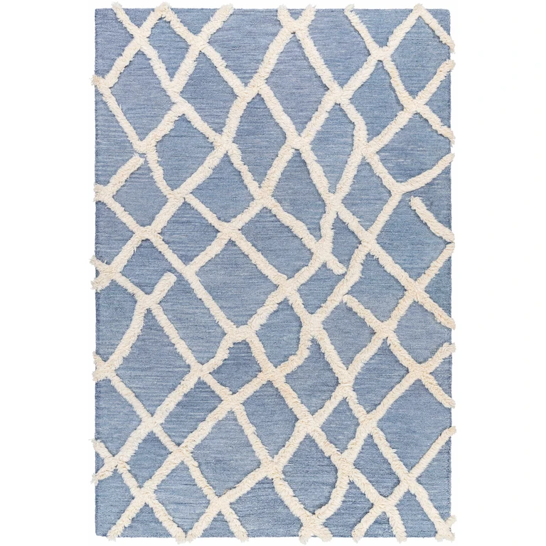 Adica Blue Wool Area Rug - Clearance