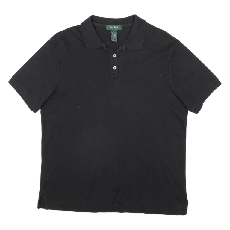 LAUREN RALPH LAUREN Womens Polo Shirt Black L