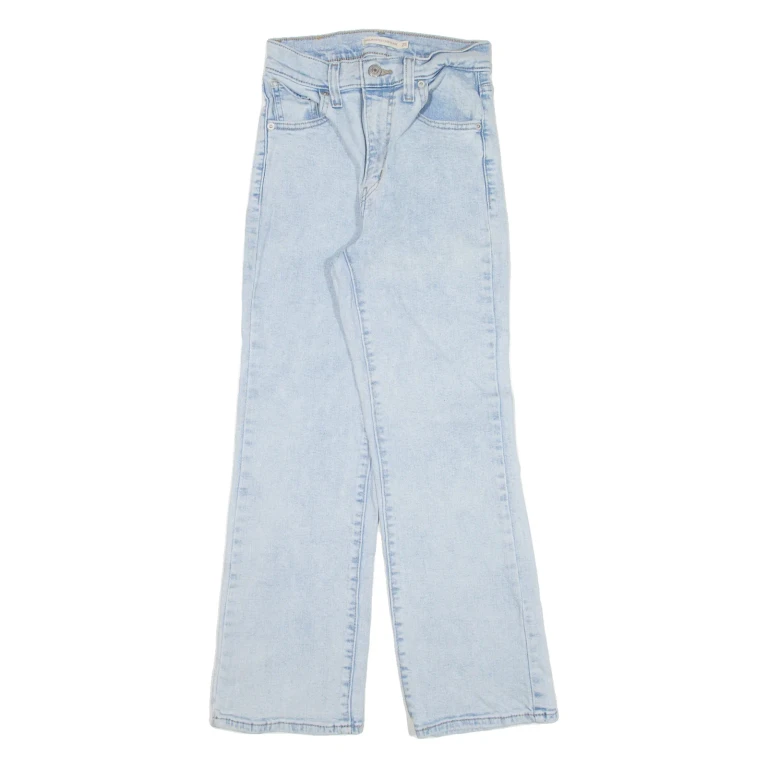 LEVI'S High Waisted Crop Womens Jeans Blue Regular Flared W22 L27