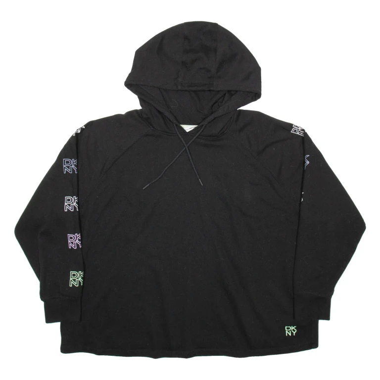 DKNY Sportswear Womens Black Hoodie L