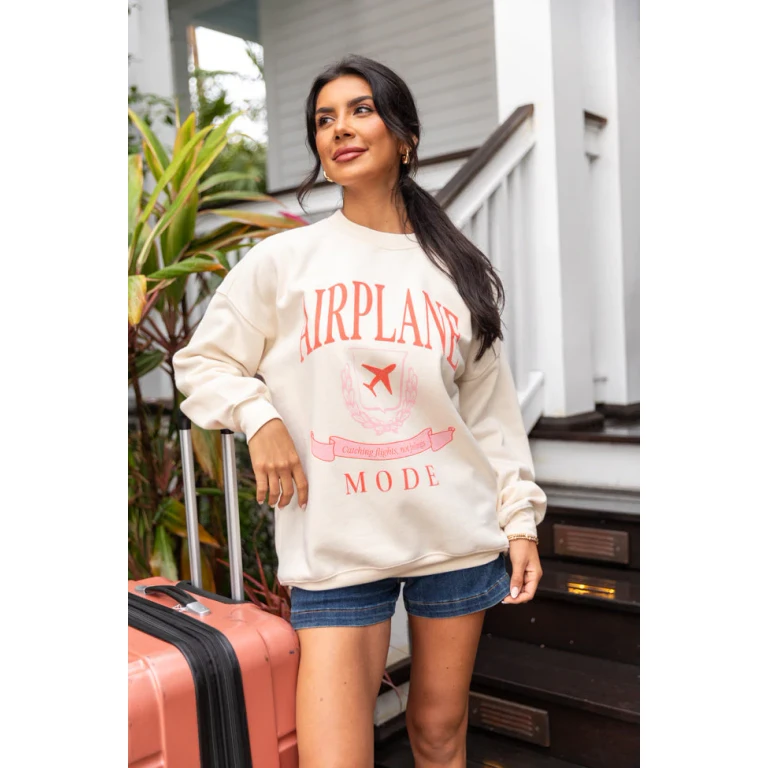 Airplane Mode Sweet Cream Graphic Sweatshirt