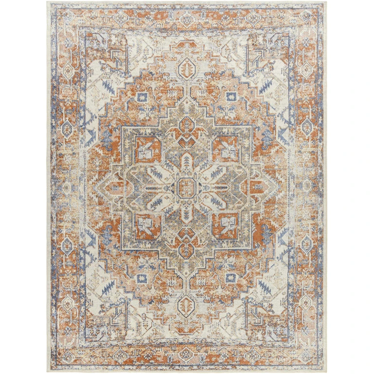 Rust Hera Washable Area Rug - Clearance