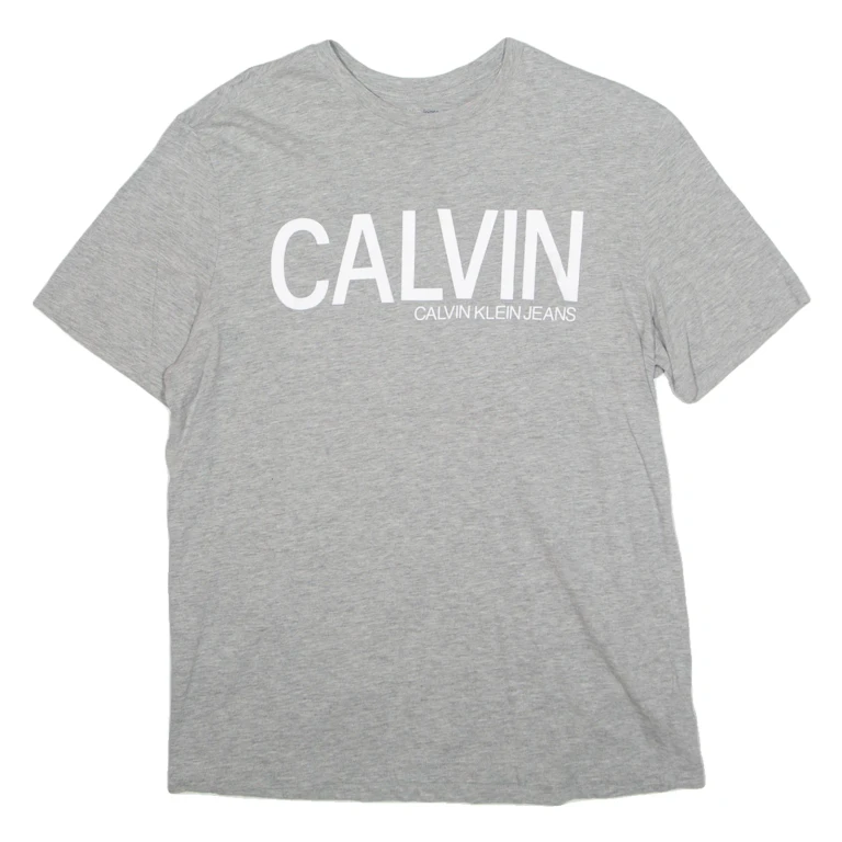CALVIN KLEIN JEANS Mens T-Shirt Grey M