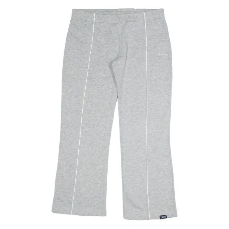 REEBOK Womens Track Pants Grey Straight UK 12 W34 L28